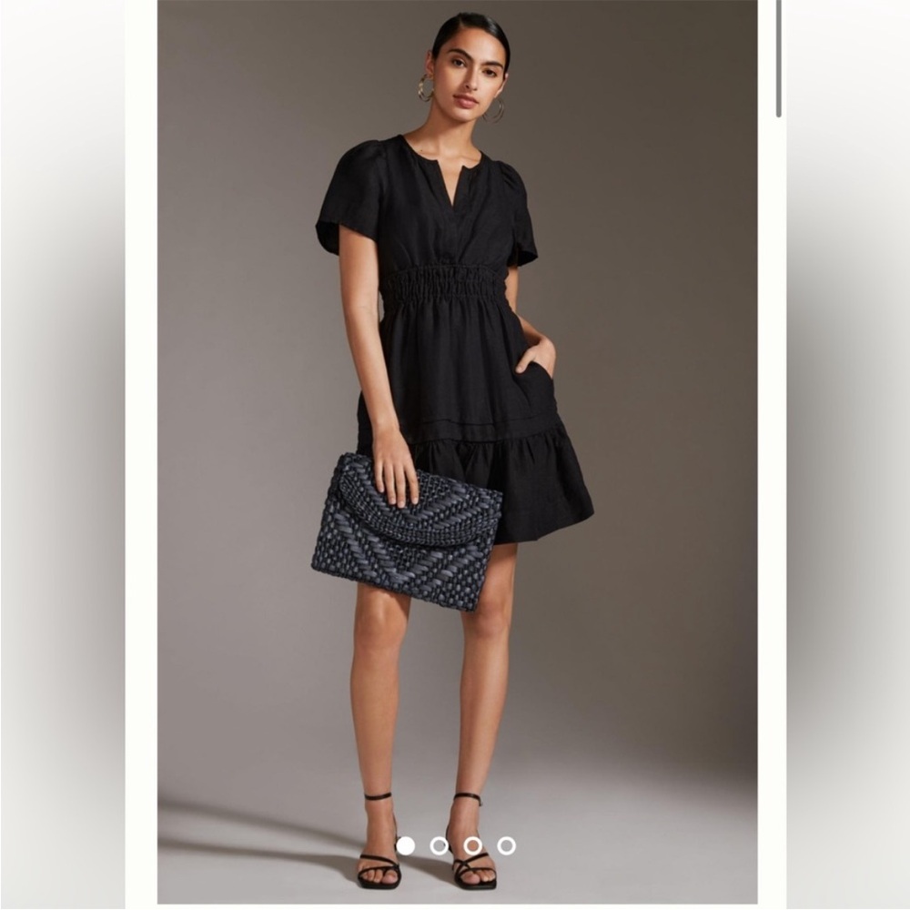 Anthropologie Black Somerset Mini Dress XSP